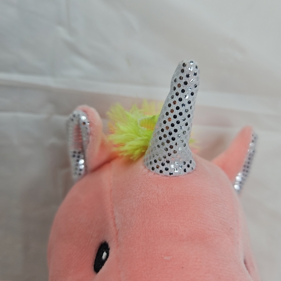 Fuzzy Friends Plush Baby Unicorn Stuffed Animal 6" Plush Glitter Horn Pink Plush - Picture 3 of 8